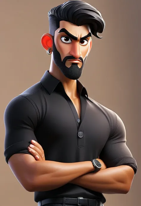 trimmed man in black shirt posing for a photo, david rios ferreira, a little realistic, Jose Moncada, alex miranda, inspirado por Bikash Bhattacharjee, Mohammed Chahin, Khyzyl Saleem, johnatan wayshak, edu souza, alex flores, joel torres, rise of henry, as...