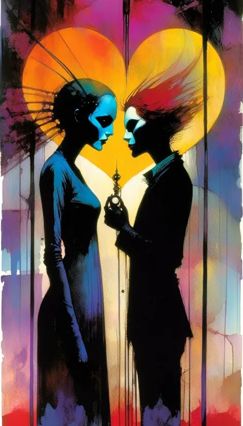 love and death, inspired by Bill Sienkiewicz
