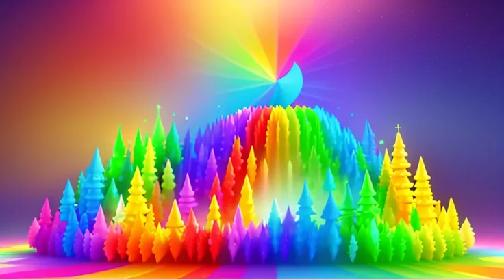 Create a 3d irs rainbow background in vibrant colors, not Disney Pixar style, best qualityer