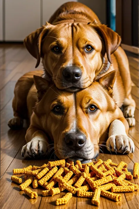 Dog eating chetos 