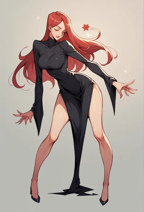 Parasoul, mature woman, long legs,sexy ,exaggeratedly short dress ,long tight sleeves, ultra black dress ,semi-exposed thighs ,(hips:3,9) ,(breasts:5,4)