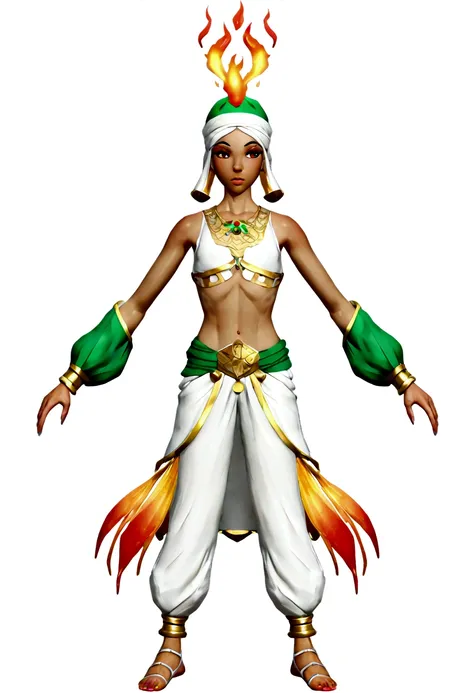 toon arabian thug, daz3d, white background, full body