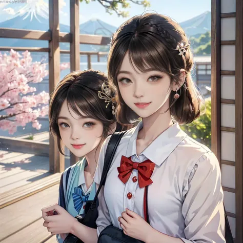 （Highest quality、High detail、Realistic image、Intricate details、Depth of written boundary、masterpiece、High accuracy、Semi-realistic)、3/5 shots、Look at the viewers、Beautiful Hands、Detailed hand drawing、Next to a European Shorthair Red Cat、Beautiful flowers ar...