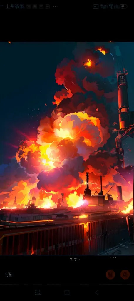 Explosion occurred at a factory in Arawd，Smoky, 巨big Bangs, 巨big Bang, big Bang, 巨big Bang, looks at the big Bang, Strong explosion, 巨big Bangs everywhere, big Bang, There were explosions everywhere, Explosion Background, realistic explosion, Fire, smoke a...