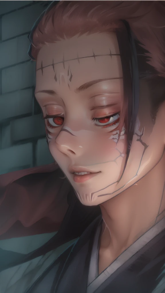 YOUTH CHARACTER WITH SHORT, FLOWING HAIR, BROWN EYES, HANDLING FACE, WEARING A BLACK HOODIE. NAMED "YUJI ITADORI" IN THE ANIME STORY SERIES"(JUJUTSU KAISEN), STANDING IN THE MIDDLE OF A BEAUTIFUL CITY, WITH REALISTIC HDR -8K EFFECTS.