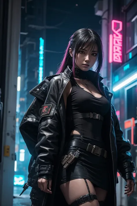 Cyberpunk female warrior killer