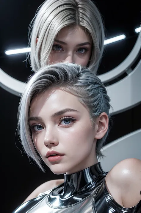 name: Luna Silver Age: 19 years old Physical Description:
-Hair: Silver and short, with a modern and asymmetrical cut.
- Eyes:  Intense blues, that shine with a touch of mystery.
- Height: 1,65 meters.
- Weight: 39 kg.
- First: Clear with a slight pearlesc...