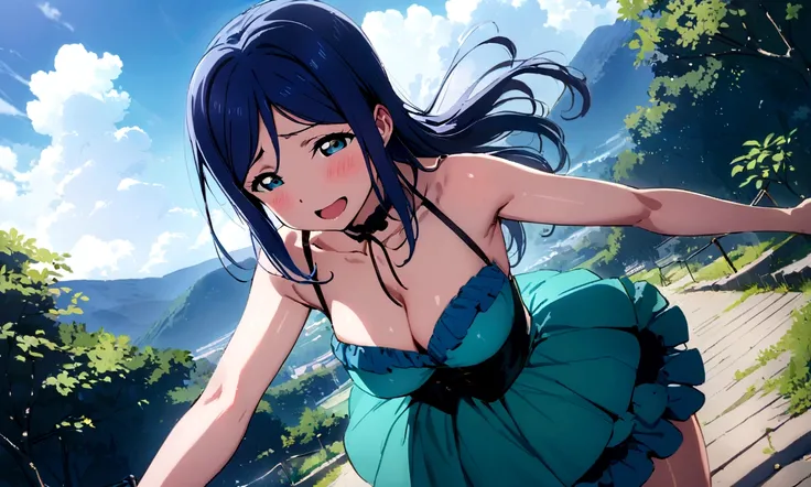 Love Live adult Kanan Matsuura, masterpiece, highest quality, gloss, transformed, outdoors