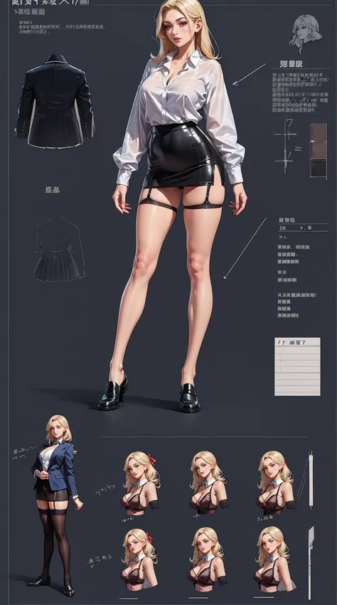 girl, alone, whole body, from head to toe, are standing, (huge_chest:1.3),

character design sheet, character reference sheet, 設...