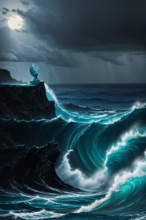 Goddess Yemaya Ocean Stormy Night 