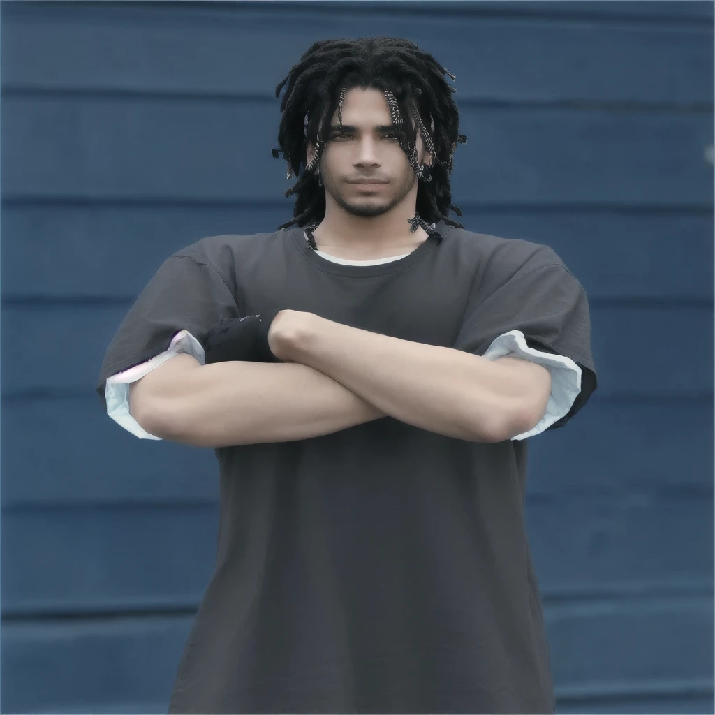 arafed man with dreadlocks and a shirt on posing for a picture, realistic