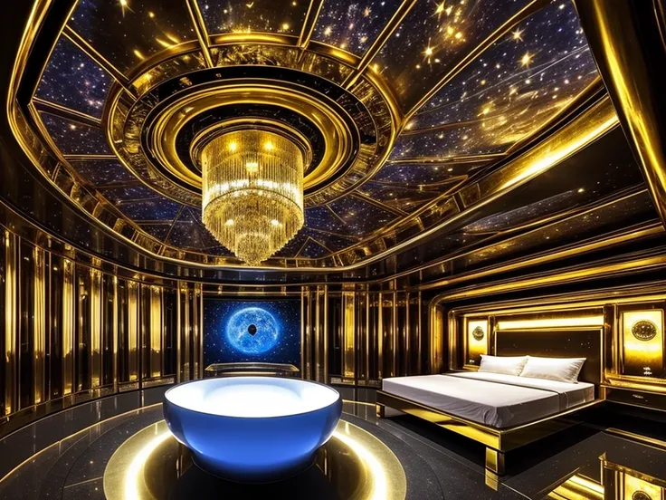 (((Masterpiece))), (high quality),Inside a UFO,A glittering, metallic, mechanical room,Alien&#39;s room,