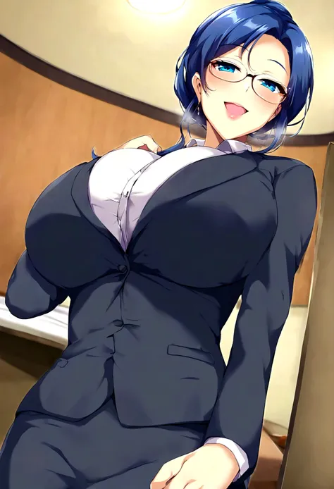 best quality big breasts business suit smile 