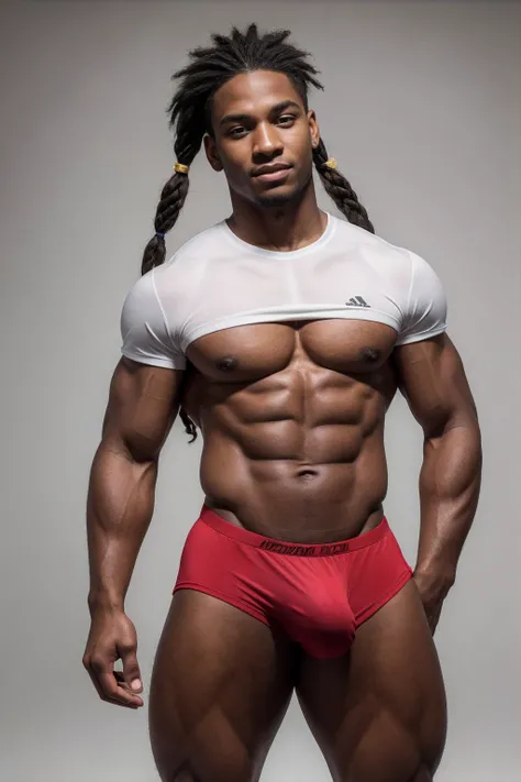 1boy, (Brown Eyes), happy smile,American boy,16 years old,young,thick body, slender, sport body build, child-like,Handsome sexy black man, perfect body, male body aesthetics, skin texture,((best quality,4k,highres,masterpiece:1.2)),((character concept art)...