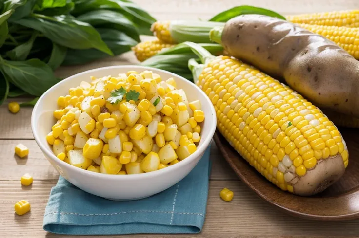 Potatoes and corn