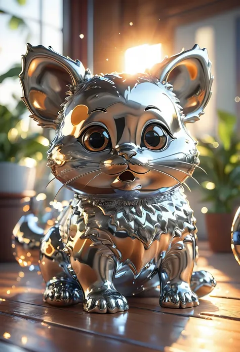 cutepets, liquid metal, [ 3D rendering, 3d style, hyper detailed, octane render, Unreal engine 5, RTX shader, hyper detailed texture with reflection, HDR, ultra realistic, raytracing], by James McDonald and Joarc Architects, home, interior, octane render, ...