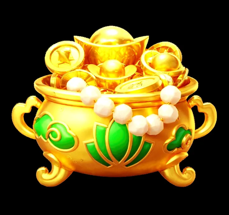 A cornucopia，3d icons, Treasure, Game Icon Assets, Object Art, Treasure hoard, Kaneko, Treasure，God of Wealth, Game assets, Stylized game icons，3d，Ultra Detailed，HD，8K