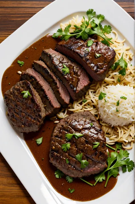 A plate with beef medallion alone