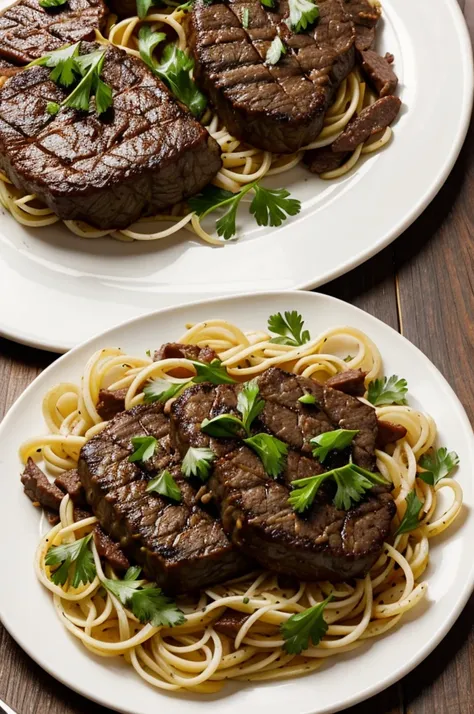 A plate with beef medallion alone