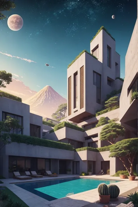 anime (best-quality:0.8), (best-quality:0.8), perfect anime illustration, weve been trying to reach you about your cars extended warranty, An illustration in collage style, with giant boulders, brutalist building sections, terraces, stairs, cacti, agave, c...