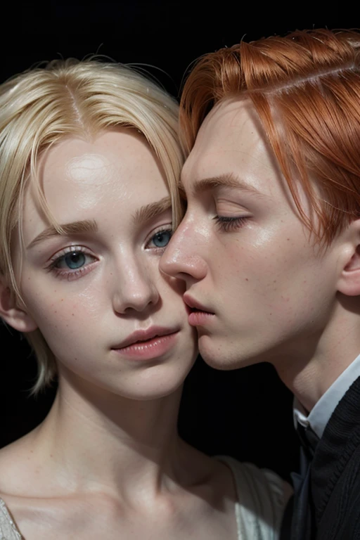 Draco Malfoy kissing George Weasley 