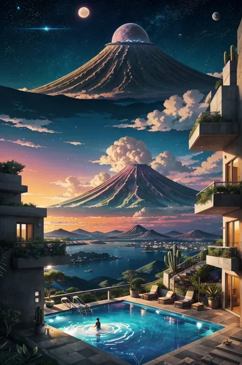 anime (best-quality:0.8), (best-quality:0.8), perfect anime illustration, weve been trying to reach you about your cars extended warranty, An illustration in collage style, with giant boulders, brutalist building sections, terraces, stairs, cacti, agave, c...