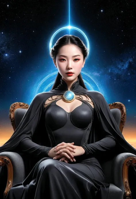 Astrologer，Magic Circle, Sacred geometry, Clear focus, Floating Ghost Mage, Heaven and earth collapsed, Mobius strip, Black Hole, Lots of meteorites floating, Combination Magic Circle, call, Transformation of matter and immateriality, Kim Sik, and other co...