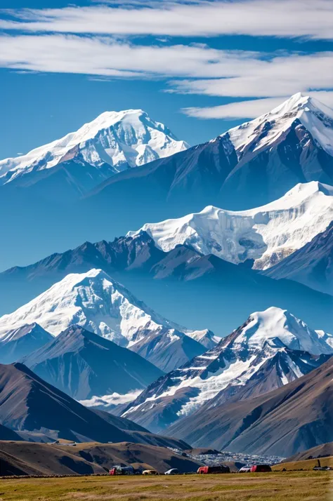 illimani mountain range in background, be, and cutlery 
