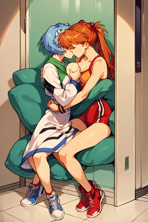 score_9, score_8_up, score_7_up, score_6_up, score_5_up, score_4_up, (source_anime), 2girls, evangellion, asuka langley, rei aya...