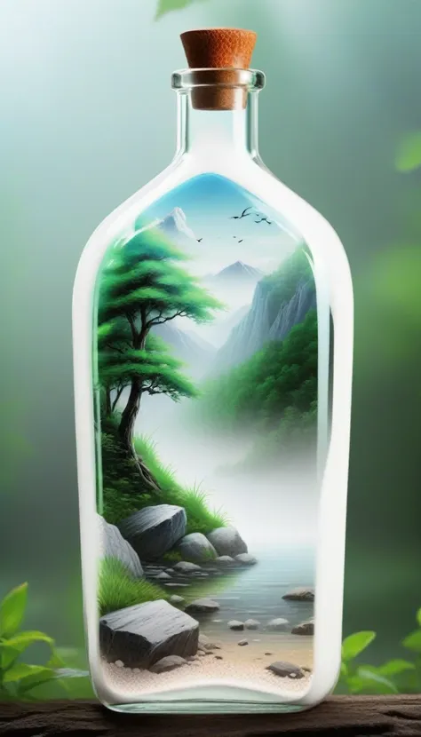 beautiful landscapes nature glass bottle landscape, , white bottle,