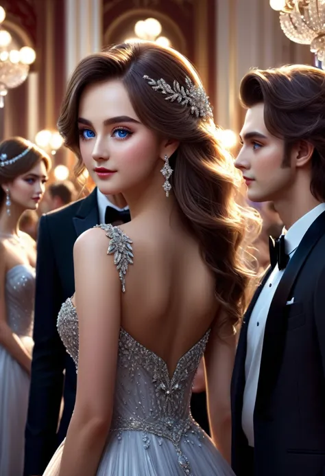 people going to the ball, 8k, hyper detailed, perfect eyes, yuri schwedoff