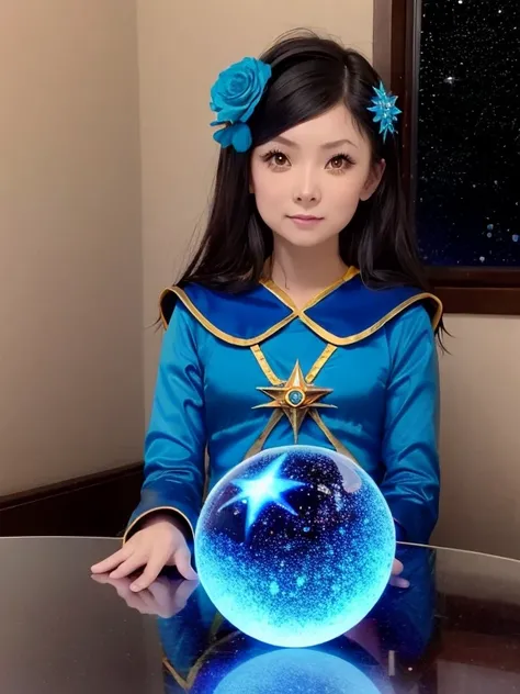 1 Girl, solo, (astrologer), (Circlet),Blue Costume,magic,
mysterious, Fantasy, grace, Calm, Silence, intellectual, ancient, Beyond time and space, dream, aura,
Dark eyeshadow, Star shaped glitter, Sparkling Highlights, Rich Lip Color, Smokey Eye, mysteriou...