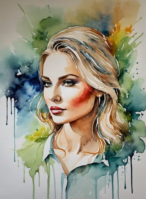 Amazing vivid watercolor painting, fluid washes of color blend seamlessly , watercolor paper texture, drips, sharp, beautiful, painterly, detailed, textural, artistic