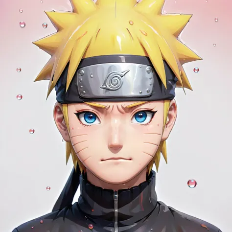 naruto, crying,aesthetic,extremely detailed,teary eyes,rosy cheeks,soaked lashes,emotional expression,intense sadness,dripping t...