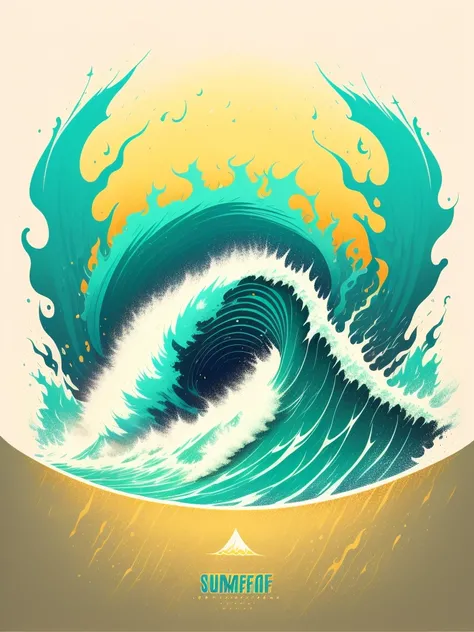 beach surf summer pack: Feel the energy of the ocean with bold wave illustrations, Inspired by golden sands and turquoise waters、sunlit color palette, Typography that evokes a sense of adventure, T-shirt Design Graphic, isolated, Vector Image, figure ,Cont...