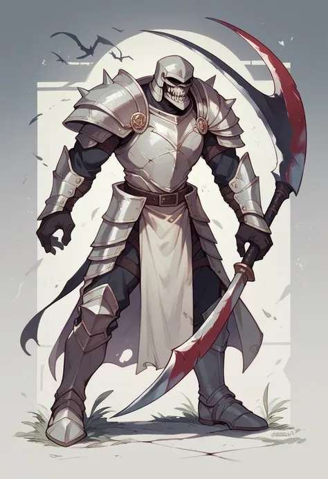 death with white armor and scythe 