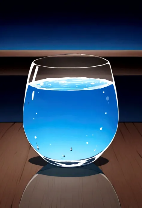 carbonated water　transparent　on the desk　transparent感　it&#39;s in a simple cup