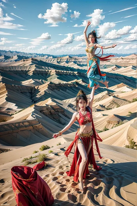 dunhuang flying goddess，barefoot