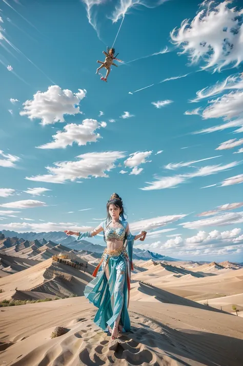 the flying goddess of dunhuang，barefoot