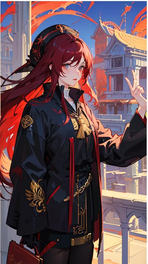 anime girl with long red hair and hat holding a bird, artwork in the style of guweiz, painted in anime painter studio, ilya kuvshinov with long hair, guweiz, made with anime painter studio, artgerm and atey ghailan, beautiful anime portrait, anime girl wit...