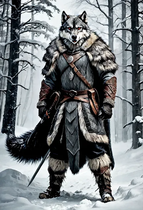 nordic man, warrior, stark, grimdark, ferocious, fur clothing, lobos, seriousness, tense climate