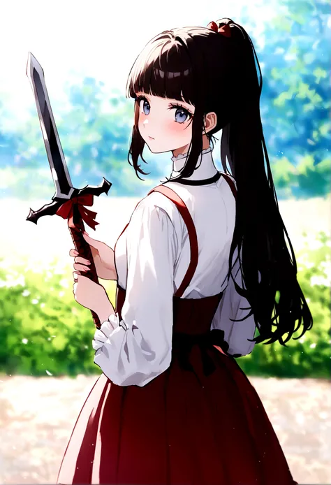 Kamisato Ayaka，Pick up the sword，Teenage Girl