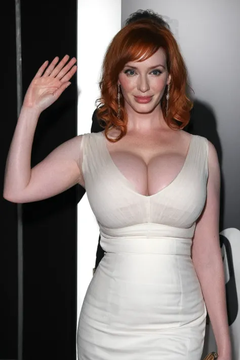 ultra realistic  photograph  of Christina Hendricks  , sexy woman, 40yo woman, huge breast , (  hollywood actress , female , woman, realistic babe, celebrity  ), outdoors, tall fit figure , ( insanely detailed skin texture , depth of field, detailed eyes, ...