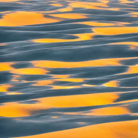 a vast landscape of a huge desert, in the foreground we have large and beautiful sand dunes, the sand is too fine, the colors of...