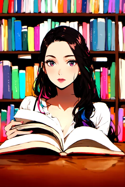 Read textbooks, beautiful girl  