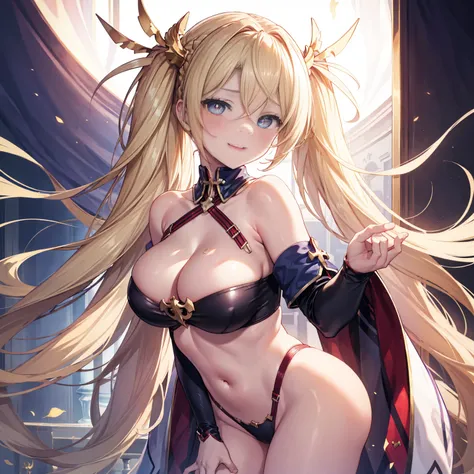 (masterpiece),(Highest quality),(Super detailed),(Best illustrations),(Best Shadow),(Absurd),(Detailed Background),(so beautiful)Bradamante, 16K, 8K, 4K,(Best Shadow), (so beautiful), One person, alone, , , , heart-shaped pupils, Big Breasts, Blonde,  Ocul...