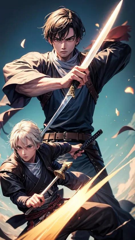 Two swordsmen fighting