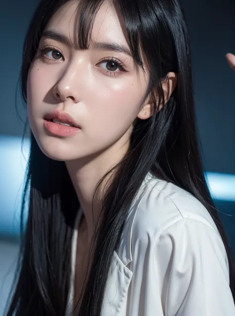 beautiful details eyes，shining eyes，blank stare,Extremely detailed CG, 統一8K壁紙，masterpiece，best quality，Ultra-high detail,Wearing a white trench coat，A high-tech bracelet on the left wrist，There is ze under the left eye:The word 3，A storage bag for books ha...