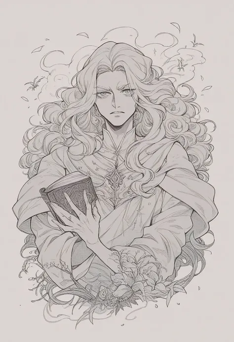 Masterpiece, coloring-book, lineart, perfect lineart, multicolor style, castlevania character