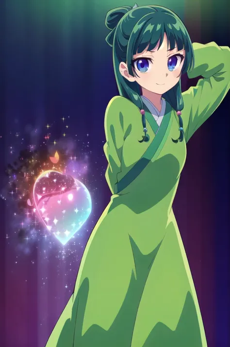 1girl,solo,full body,standing,(green hair:1.2),long hair,pig tail,(blue eyes:1.2),freckles,(beautiful fingers:1.4),(perfect anatomy:1.4),(arms_behind_back:1.6),(cold_shoulder:1.2),medium breasts,beautiful breasts,masterpiece,best quality,(Ultra high defini...